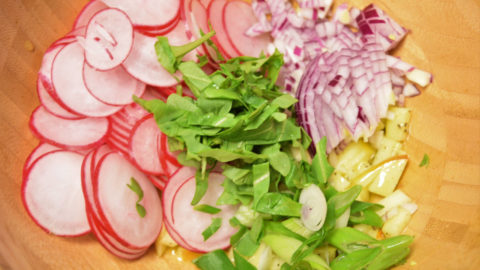 Radieschen-Apfel-Salat mit Rucola und Apfelessig - Salatzutaten - BellsWelt